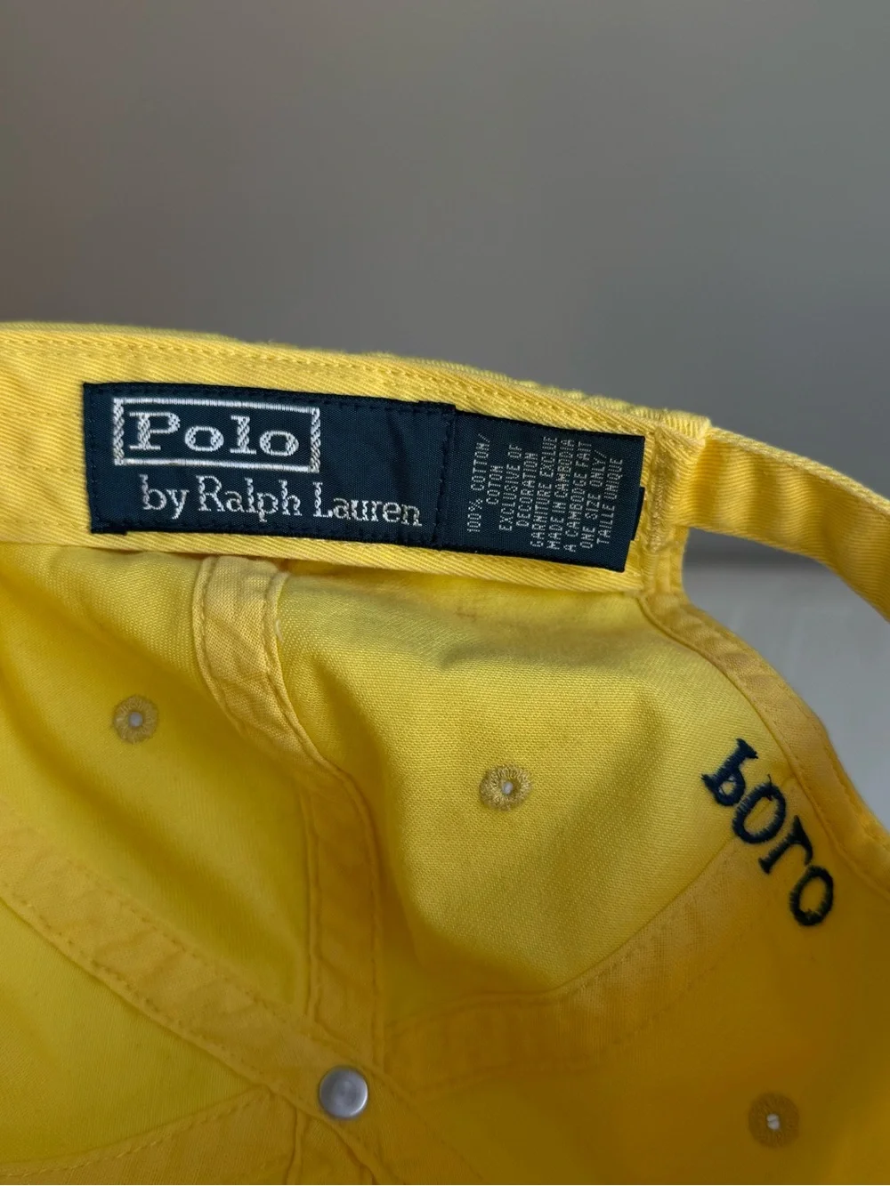 💯 Authentic “UNISEX” Yellow Polo by Ralph Lauren w/ Navy Pony Logo Cap (Vintage)